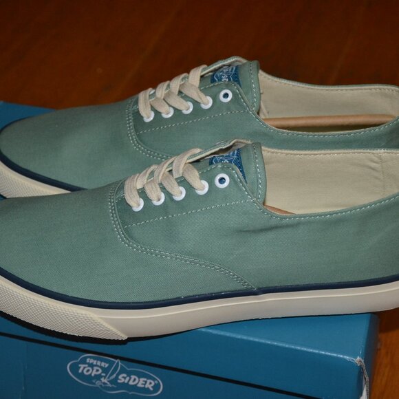 NEW in BOX SPERRY Top Sider Classic CVO Canvas Shoes Light Green Men's 10 - Picture 4 of 8